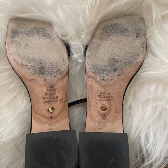 Stuart Weitzman  NUDISTCURVE 35 BLOCK SANDAL Black Size 7 - Picture 7 of 11